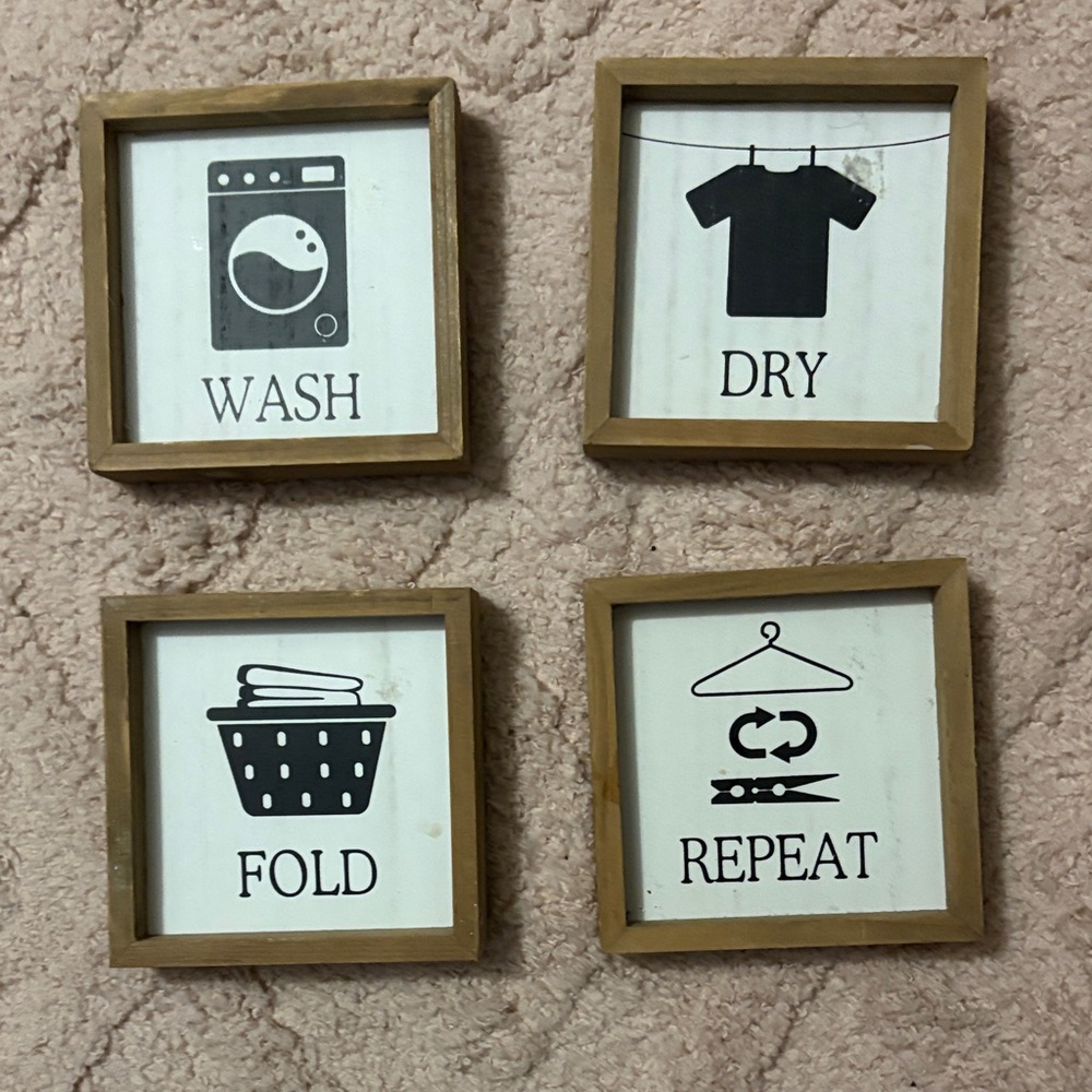 Set of 4 Laundry Room Wall Art